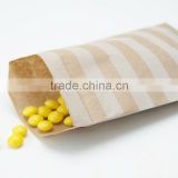 Large Ivory and white horizontal Stripe paper candy favor bags
