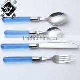 Hot-sale Stainless Steel PS Plastic Handle Melamine Tableware With Transparant Handle thumbnail-1