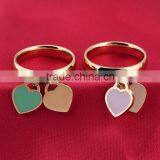 New Arrival Stainless Steel Enamel Heart Ring Woman thumbnail-5