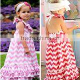 Cotton Chevron Baby Girl Maxi Dress, Long Maxi Dresses for Kids thumbnail-1