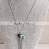 Free Shipping 18k Stone Necklace Wholesale, Stone Necklace Jewelry With Tassel thumbnail-3
