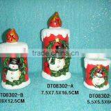 Ceramic Snowman Candle Holder thumbnail-1