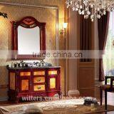 Luxury Royal Living Room Furniture Classic Solid Wood Bathroom Vanity Kit With Basin Sink and Faucet WTS802