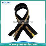 5# Woven Tape Nylon Zipper Open-end With Gold Teeth Auto Lock YKN-2008 thumbnail-2