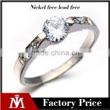 Exquisite Women New Model Stainless Steel Silver Diamond Engagement Ring Shiny Jewelry