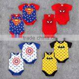 oem service China short sleeve superman lovely baby boy clothes 0-3 months with wholesale price