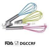 LFGB &FDA Silicone Egg Whisk With Stainess Steel Handle