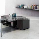 Latest Design Reasonable Price Chrome Leg Glass Executive Table With Side Cabinet(SBD-series) thumbnail-2
