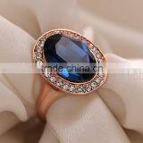 18K Gold Color Rings With Blue Gemstone 3gram Gold Ring thumbnail-1