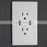 PC Flame Retardant Material 2 Gang Wall Socket With Usb