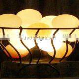 Himalayan Rock Salt Basket Lamps/Iron Basket thumbnail-1