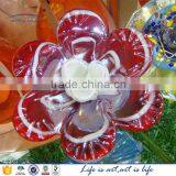 Hand Made Murano Glass AMBER ORANGE Colored 6 LEAF Flower With Twisted Stem China thumbnail-4