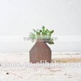 House Planter Pot - Wooden Herb Succulents Box Container Succulent Flower Wooden Planter Handmade Air Plant thumbnail-3