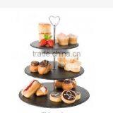Wholesale Natural Stone 2 Tier and 3 Tier Slate Cake Stand With Rough Edge thumbnail-1