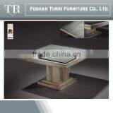 Small Hand Craved Travertine Leisure Top End Table thumbnail-5