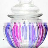 Drum Lantern Shape Glass Candy Tea Canisters With Gasket Ring thumbnail-4