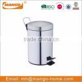 Household usage stainless steel trash can with pedal