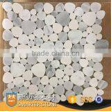 Pure White Marble Mosaic Flower Mix Grey Mosaic Tile thumbnail-2
