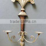 MW-0011-01 Antique Gold and Silver Hanging Wall Candle Holder With Metal thumbnail-3