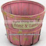 WINE WASH ROUND HOME & GARDEN BAMBOO CHIP BASKET thumbnail-1