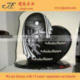 Carved Flower Headstone Black Granite Pet Headstone Tombstone Flower Shape Sculpture thumbnail-1