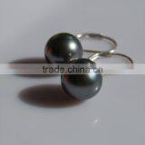 9-10mm AAA Fashion Tahitian Pearl Earrings With Silver Clasp thumbnail-2