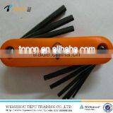 9pcs Plastic Handle Folding Allen Wrench Set thumbnail-1