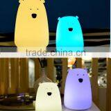 Portable Touch Sensor Rechargeable Cute Bear Silicone Led Night Light thumbnail-2