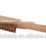 Wood Handle 5 Line Brass Wire Brush thumbnail-1