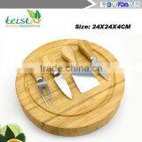 New Design High Quality Rubber Wood Cheese Board Wood Cheese Board With 4knives Set Bamboo & Wood Products Kitchenwares co Tools thumbnail-2