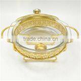 2L Glass Hot Food Warmer Round Silver Chafing Dish thumbnail-6