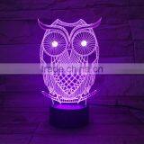 UCHOME Owl 3D Illusion Lamp 7 Color Changing Touch/Press Table Desk LED Night Light thumbnail-5