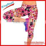 Custom Printed Ladies Workout Legging,yoga Active Wear Women Capri Pants thumbnail-4
