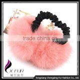 CX-E-21 Genuine Rabbit Fur Ball Elastic Hair Band ~Mixed Colors thumbnail-2
