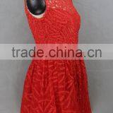 Fashion Crochet Young Girl Popular Bubble Skirt Red Dress thumbnail-2