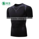 High Quality 100% Polyester Quick Dry Plus Size Mens Black Muscle Fit Gym T Shirt thumbnail-1
