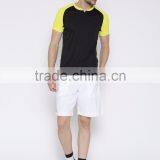 Men Black Solid Round Neck T-Shirt Solid Tee With Custom Printed Detail Summer Quick Dry Sport Tee thumbnail-5