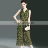 Zm50237b Europe Summer Women Clothes Slim Lady Jumpsuits Sleeveless Lace Loose Pants thumbnail-1