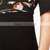 2017 OEM Spring Elegant Black Midi Flared Skirt With the Hem thumbnail-5