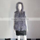 SJ007-01 Top Quality 2017 Fashion Apricot Turkey Feather Vest thumbnail-5