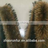 Real Raccoon Fur Collar for Garment Wholesaler Raccoon Fur Trim/piping thumbnail-3