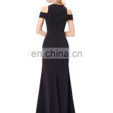 Kate Kasin Full-Length Cap Sleeve Long Black High Split Prom Dress KK001017-1 thumbnail-2