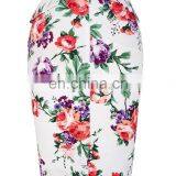 Grace Karin Occident Women Hips Wrapped High-waisted Short Cotton Flower Printed Pencil Vintage Skirt CL008928-8 thumbnail-5