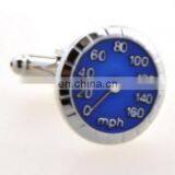 Men Suits Accessory Blue Car Speedometer Round Silver Cufflink Fashion Wholesale Jewelry