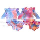 Newborn Baby Boys Girls Tie-Dye Casual Suits O-Neck Long-Sleeves Unisex Romper Tops+ Elastic Shorts 0-24M Baby Ribbed Clothing thumbnail-2