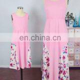 2019 New Women Pink Floral Long Summer Dress Mother Daughter Matching (this Link for WOMAN) thumbnail-6