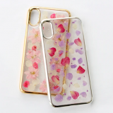 Golden Edge Epoxy Phone Case Flower Phone Case Floral Mobile Cover thumbnail-5