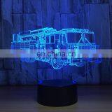 3D Fire Engine Modelling Table Lamp 7 Colors Changing Fire Truck Car Night Light USB Sleep Light Fixture Bedroom Decor Kids Gift thumbnail-4