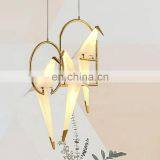Modern Paper Crane Metal Chandelier LED Bird Design Pendant Lamp For Restaurant Living Room thumbnail-4