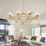 Hotel Ceiling Hanging Cluster Gold Circular Uplight Chandelier Pendant Light thumbnail-3